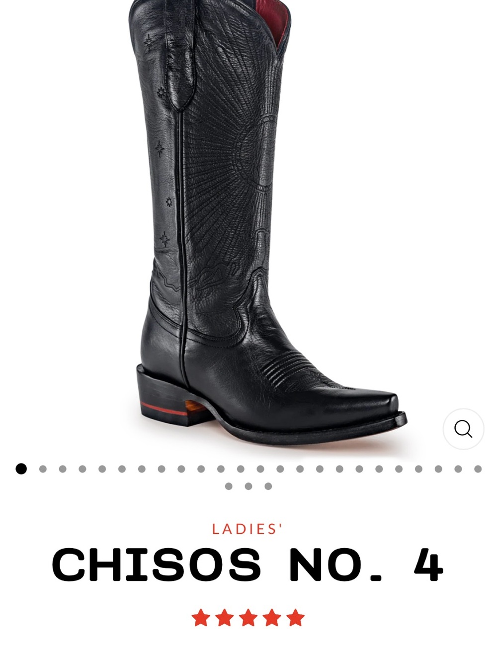Ladies' Chisos No. 4 Black Leather Heeled Boots